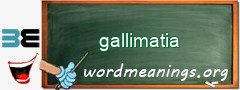 WordMeaning blackboard for gallimatia